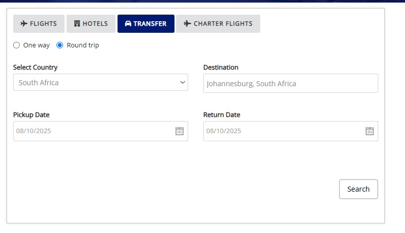 Transfer Booking Form